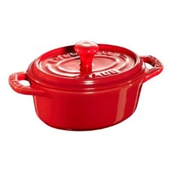Staub Mini Cocotte 10 Cm, Ovale, Cerise, Céramique