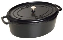 Cocotte Ovale En Fonte émaillée Staub Noir Mat De 29 Cm