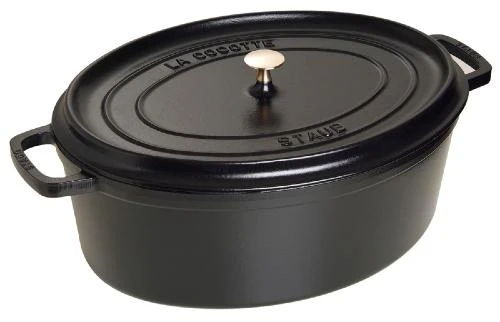 Cocotte Ovale En Fonte émaillée Staub Noir Mat De 41 Cm