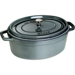 Cocotte Ovale En Fonte Staub 37 Cm Gris Graphite