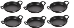 Set De 6 Plats Staub Plats Ronds Empilables Noirs, En Fonte